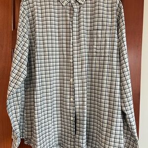 Van Heusen Men's Black and White Checkered Shirt